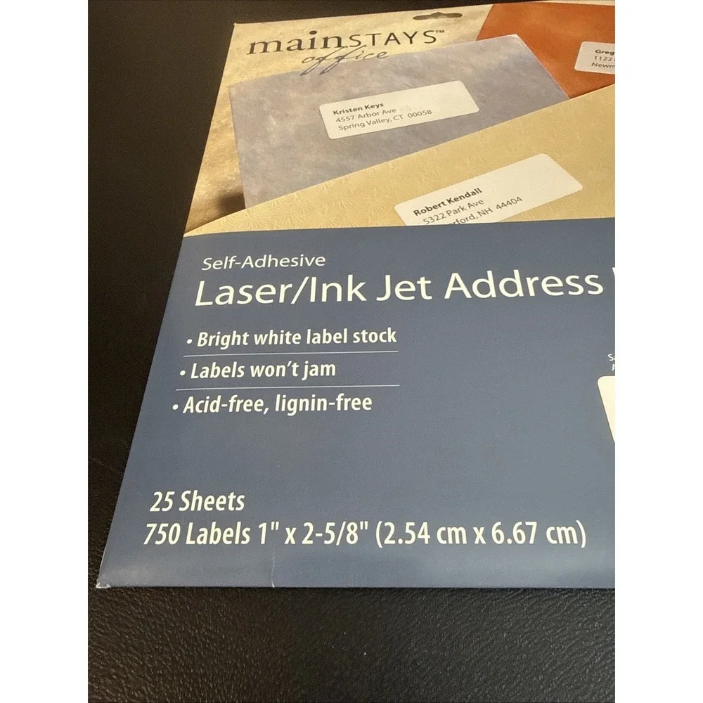 Mainstays Laser/Inkjet Address Labels 25 Sheets 750 Labels